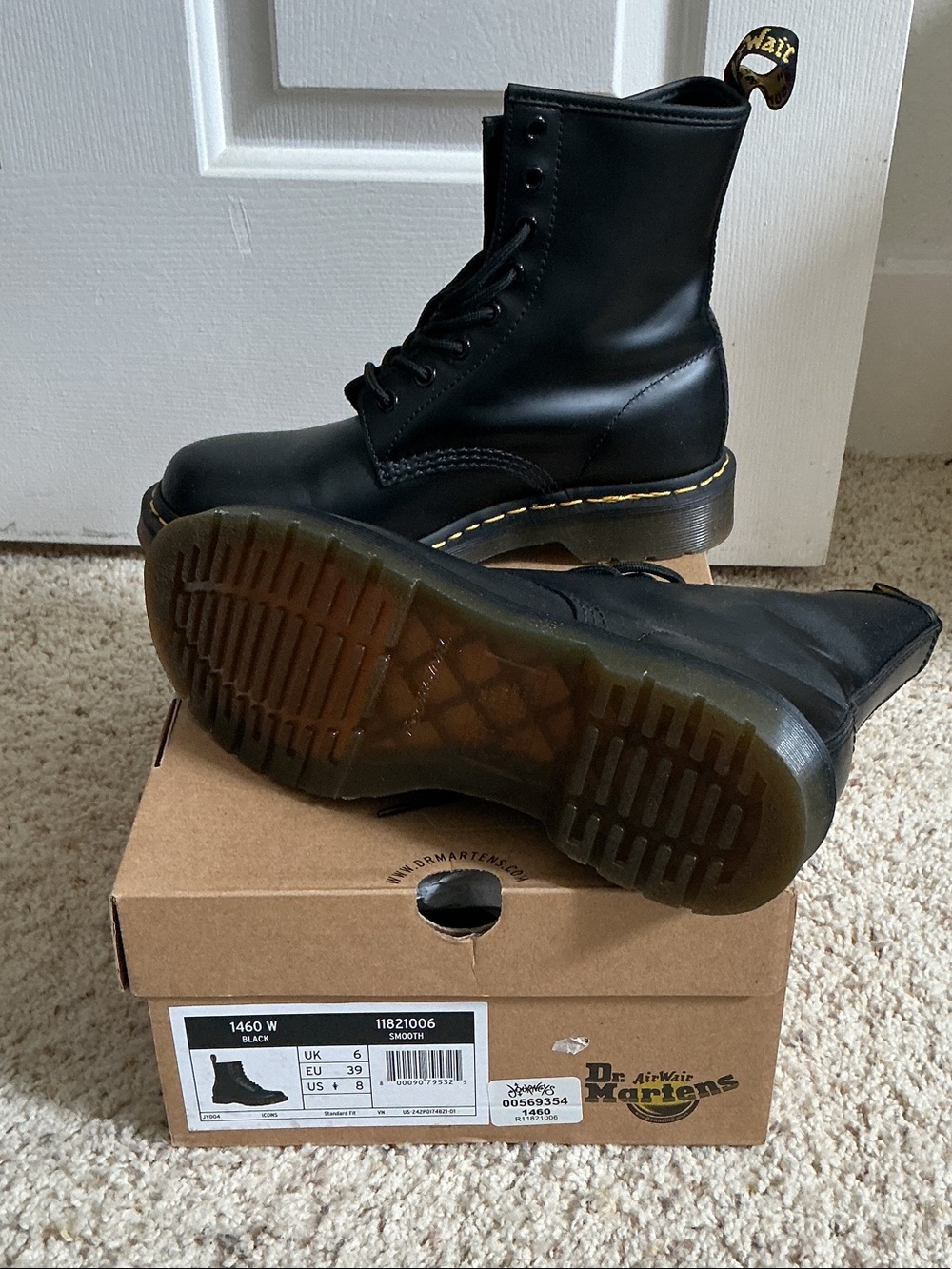 Dr. Martens Black Smooth Leather 8-Eye Lace Boots